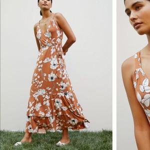 ANTHROPOLOGIE Ruffled Floral Midi Dress